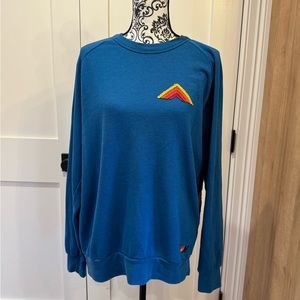 RARE Aviator Nation Crew Pullover Sweatshirt with Mountain Graphic in XL
